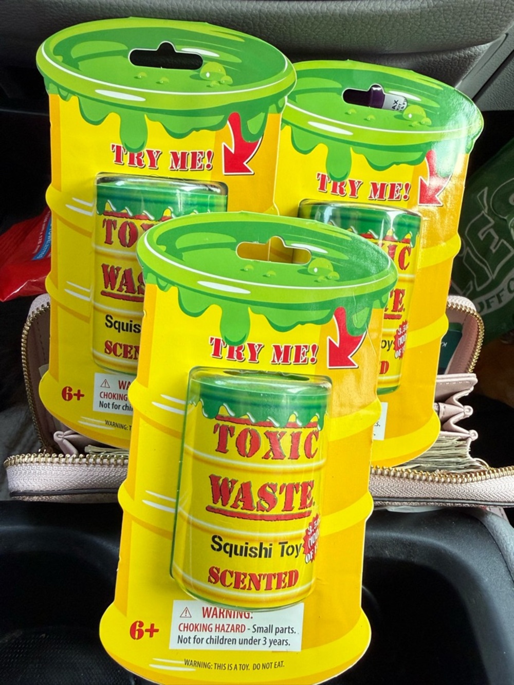 Toxic Waste Squishi Toy Scented - Bright Yellow & Green (3)